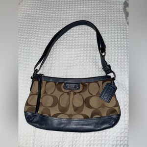 Coach Park Khaki Blue Leather Signature Duffle
Shoulder Bag